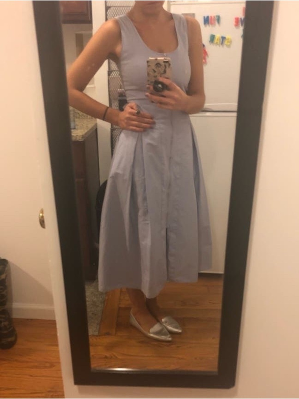 Hunter Bell Lavender Poppy Zip Midi Sun Dress Size 4 - Picture 5 of 13